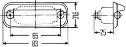 Licence Plate Light HELLA 2KA 001 378-041