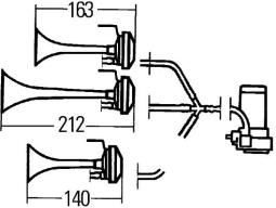 Trumpet Horn HELLA 3PD 003 001-671