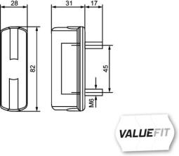 Licence Plate Light HELLA 2KA 357 014-001