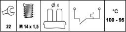 Temperature Switch, radiator fan HELLA 6ZT 008 729-001