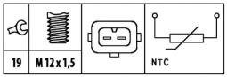 Sensor, coolant temperature HELLA 6PT 009 309-511