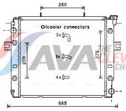 Radiator, engine cooling AVA Quality Cooling HRT2125