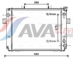 Radiator, engine cooling AVA Quality Cooling HRT2127