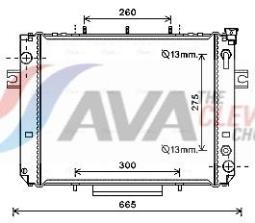 Radiator, engine cooling AVA QUALITY COOLING HRT2123