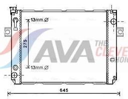 Radiator, engine cooling AVA QUALITY COOLING HRT2128