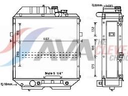 Radiator, engine cooling AVA Quality Cooling NH2027