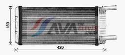 Heat Exchanger, interior heating AVA QUALITY COOLING SO6001