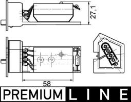 Resistor, interior blower MAHLE ABR11000P