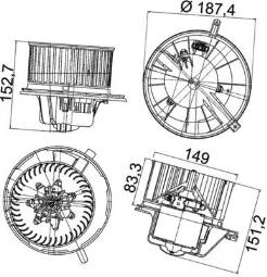 Interior Blower MAHLE AB148000P