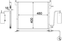 Condenser, air conditioning MAHLE AC408000S