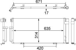 Condenser, air conditioning MAHLE AC473000S