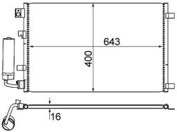 Condenser, air conditioning MAHLE AC604001S