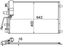 Condenser, air conditioning MAHLE AC607001S