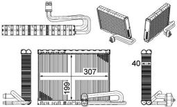 Evaporator, air conditioning MAHLE AE121000P