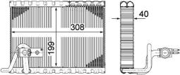 Evaporator, air conditioning MAHLE AE124000P