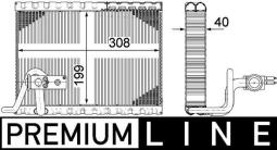 Evaporator, air conditioning MAHLE AE124000P