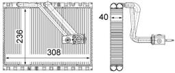 Evaporator, air conditioning MAHLE AE128000P