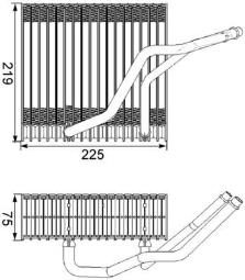 Evaporator, air conditioning MAHLE AE120000P