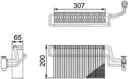 Evaporator, air conditioning MAHLE AE146000P