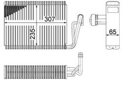 Evaporator, air conditioning MAHLE AE53000P