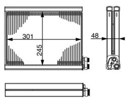 Evaporator, air conditioning MAHLE AE71000S