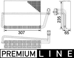 Evaporator, air conditioning MAHLE AE83000P