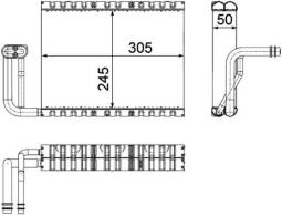 Evaporator, air conditioning MAHLE AE88000P