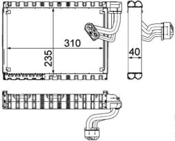 Evaporator, air conditioning MAHLE AE64000P