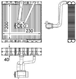 Evaporator, air conditioning MAHLE AE68000P