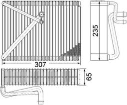 Evaporator, air conditioning MAHLE AE87000P