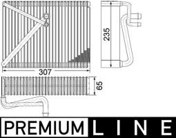 Evaporator, air conditioning MAHLE AE87000P