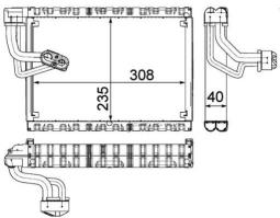 Evaporator, air conditioning MAHLE AE90000P