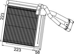 Evaporator, air conditioning MAHLE AE98000P