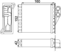 Heat Exchanger, interior heating MAHLE AH168000P