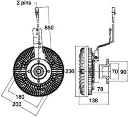 Clutch, radiator fan MAHLE CFC137000P