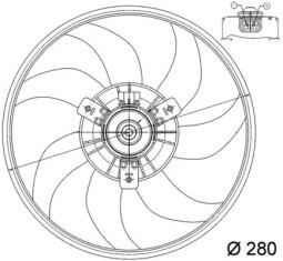 Fan, engine cooling MAHLE CFF165000P