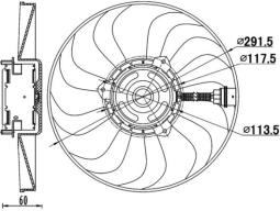 Fan, engine cooling MAHLE CFF167000S