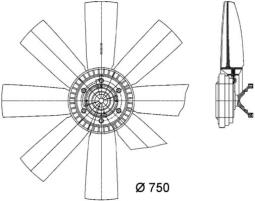 Fan, engine cooling MAHLE CFF429000P