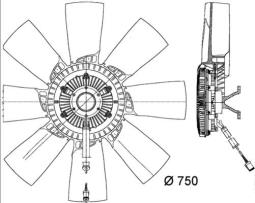 Fan, engine cooling MAHLE CFF454000P