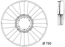 Fan Wheel, engine cooling MAHLE CFW11000P