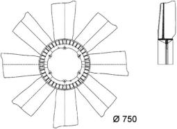 Fan Wheel, engine cooling MAHLE CFW16000P