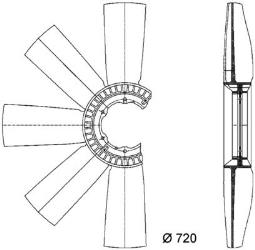 Fan Wheel, engine cooling MAHLE CFW12000P