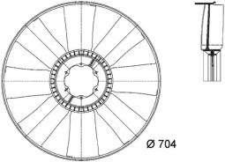 Fan Wheel, engine cooling MAHLE CFW19000P