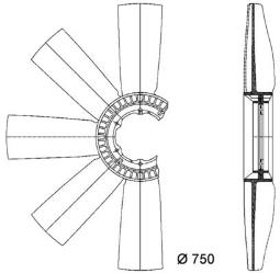 Fan Wheel, engine cooling MAHLE CFW17000P