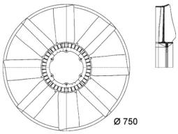 Fan Wheel, engine cooling MAHLE CFW23000P