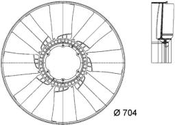 Fan Wheel, engine cooling MAHLE CFW25000P