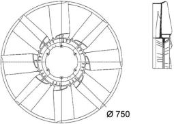 Fan Wheel, engine cooling MAHLE CFW26000P