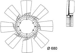 Fan Wheel, engine cooling MAHLE CFW27000P