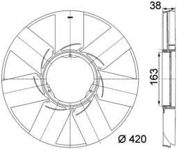 Fan Wheel, engine cooling MAHLE CFW38000P