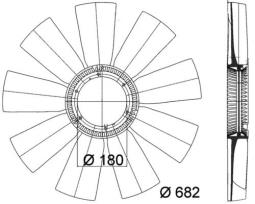 Fan Wheel, engine cooling MAHLE CFW47000P